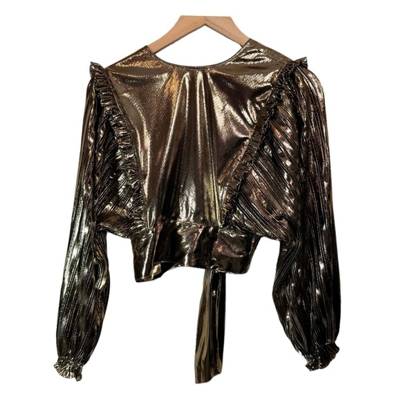 LOVESHACKFANCY Missy Crop Top in Gold NWT - Picture 6 of 8